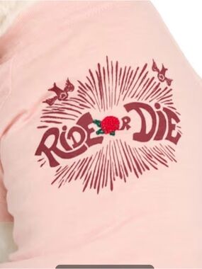 Reddy Ride or Die Pet T-Shirt, Pink, X-Small